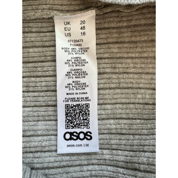 New ~ ASOS ~ Fine Knit Ribbed Crew neck blouse ~ Size 16 VISCOSE - Picture 7 of 8